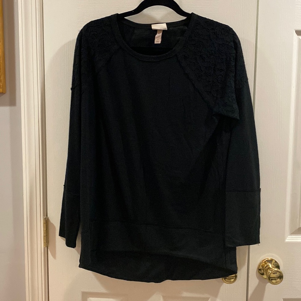 Black long sleeve tunic top